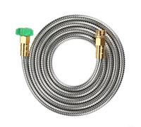 ComfyHarbor Manguera de jardín de acero inoxidable 304 de 3/4 pulgadas, manguera de agua de metal flexible ligera sin torceduras con accesorios reforzados para deshumidificador de carrete de grifo al