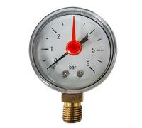 ComfyHarbor Medidor de presión de conexión radial Y50 G1/4 rosca de 50 mm para rango de barra de 0 a 6 barras para sistemas de agua y aceite con elemento de detección de cobre y clase de precisión 2.5