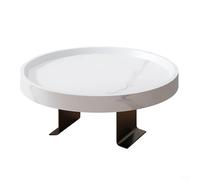 ComfyHarbor Mesa de madera para sofá con abrazadera, se adapta a reposabrazos de 5 a 25,5 cm, mesa auxiliar portátil para aperitivos, bebidas, lectura, diseño compacto, 30 x 30 cm, color blanco