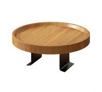 ComfyHarbor Mesa de madera para sofá con abrazadera, se adapta a reposabrazos de 5 a 25,5 cm, mesa auxiliar portátil para aperitivos, bebidas, lectura, diseño compacto, 30 x 30 cm (marrón claro)