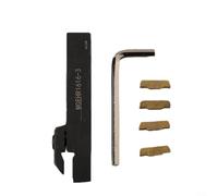 ComfyHarbor MGEHR1616-3 Soporte de herramienta de separación de ranura de torno de metal, con 4 piezas de inserción de carburo MGMN300, para operaciones de torneado de mecanizado CNC