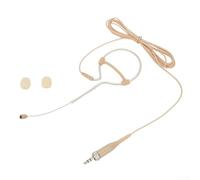 ComfyHarbor Mini micrófono de auriculares de color beige con parabrisas de espuma para minimizar el ruido del viento, ideal para actuaciones en el escenario (B (para))