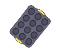ComfyHarbor Molde de silicona para magdalenas con marco de acero inoxidable, bandeja antiadherente para hornear cupcakes, utensilios flexibles para horno, microondas, congelador, lavavajillas