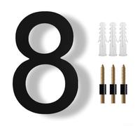 ComfyHarbor Números de casa flotantes modernos de 8 pulgadas, gran sombra negra para señal de dirección para puerta de garaje del hogar, placa de pared de ABS resistente a la intemperie con