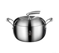 ComfyHarbor Olla de cocina profunda de acero inoxidable con distribución avanzada del calor, olla grande para sopa para guisos, gachas de avena, diseño de una sola pieza para cocina, plata 18 x 18 x