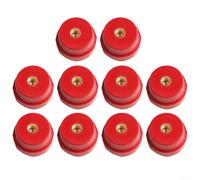 ComfyHarbor Paquete de 10 aisladores de barra colectora rojos SM-40 M8, espaciador BMC de alta resistencia con inserto de cobre puro para armarios de distribución de energía, 40 x 40 mm