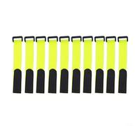 ComfyHarbor Paquete de 10 correas reutilizables para caña de pescar de 25 cm, bridas de nailon ajustables, para organización segura del equipo de caña, camping, viajes, rojo, azul, negro (amarillo)