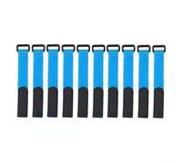 ComfyHarbor Paquete de 10 correas reutilizables para caña de pescar de 25 cm, bridas de nailon ajustables, para organización segura del equipo de caña, camping, viajes, rojo, azul, negro (azul)