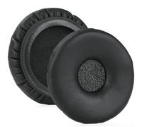 ComfyHarbor Paquete de 2 almohadillas de repuesto para auriculares Jabra Biz 2400 II, para auriculares PLANTRONICS T110, cojines de espuma viscoelástica de cuero proteico, color negro