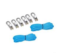 ComfyHarbor Paquete de 2 tensores de rodillo de cuerda, hebilla de bloqueo de aluminio con 6 ganchos, cámara de ajuste rápido para equipo de camping, herramienta de apriete de cordón de paraguas