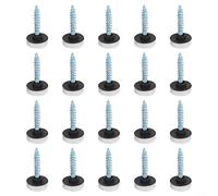 ComfyHarbor Paquete de 20 tornillos de espejo de 16 mm cromados decorativos de acero inoxidable con arandelas de cobre y goma para muebles de vidrio, paneles de baño, gabinetes