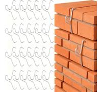 ComfyHarbor Paquete de 24 ganchos de ladrillo de acero inoxidable, clips de pared sin taladrar para ladrillos de 2-1/4 a 2-2/5 pulgadas, ganchos resistentes al óxido para coronas, luces, plantas