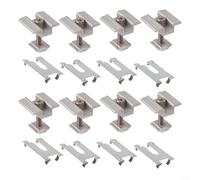 ComfyHarbor Paquete de 8 soportes solares fotovoltaicos de bloque de voltaje medio, abrazadera de montaje en tierra de aleación de aluminio para estructura de panel fotovoltaico, 30-45 mm de grosor