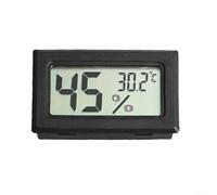 ComfyHarbor Para MINI Digital LCD higrómetro termómetro rápido para respuesta Medidor de humedad Alta precisión Tamaño portátil para tanque de reptiles Incubadora Guitarra Caso espacios pequeños Negro