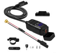 ComfyHarbor, Para Motorrad Usb Ladebuchse Cargador de motocicleta USB impermeable con puertos duales PD 3.0 QC 3.0 Carga rápida IP66 Impermeable Manillar Mount Adaptador de corriente para coche para