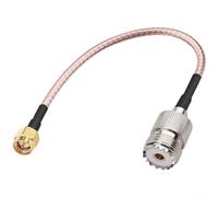 ComfyHarbor, Para SMA macho a UHF hembra RG316 cable coaxial, alimentador de extensión RF aislado PTFE de 15 cm, con clasificación impermeable IP67, para radio jamón y equipo de prueba