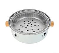 ComfyHarbor Parrilla de carbón portátil, barbacoa de acero inoxidable de 12.6 pulgadas, para camping, picnic, portón trasero, cocina compacta al aire libre, con mesa desmontable y diseño limpio