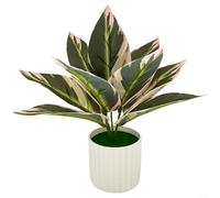 ComfyHarbor Plantas artificiales verticales a rayas verdes, follaje falso de plástico realista con venas realistas, decoración del hogar de bajo mantenimiento para sala de estar, dormitorio, estudio