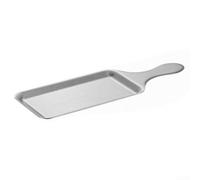 ComfyHarbor Platos rectangulares dorados de acero inoxidable para servir en el hogar, cocina, picnic, reutilizable, 30 x 10 cm (30 cm, plateado)