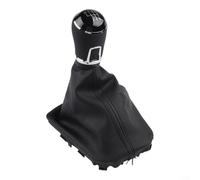 ComfyHarbor Pomo de palanca de cambios de cuero para asiento para Ibiza 2017-2025 Mk5 6F, cubierta de cambio manual con agarre mejorado, repuesto negro para transmisión 5/6 (6-)
