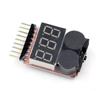 ComfyHarbor Probador de voltaje de batería 1-8S con alarma de zumbador de bajo voltaje, digital para LIPO Li-ion Li-Fe Volt Meter Detector ±0.02V Precisión para RC Car Boat Battery (1PC)