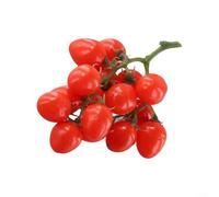 ComfyHarbor Ramo artificial para tomates cherry, modelo de fruta de tomate de vid roja falsa de 19 cm con tallos verdes, decoración realista de verduras de poliuretano para el hogar, cocina, fiesta
