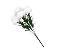 ComfyHarbor Ramo de flores artificiales de clavel con 7 cabezas, opciones de colores vibrantes y tallos de plástico para decoración del hogar, arreglos de boda, exhibiciones de fiestas, jardín (blanco