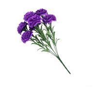 ComfyHarbor Ramo de flores artificiales de clavel con 7 cabezas, opciones de colores vibrantes y tallos de plástico para decoración del hogar, arreglos de boda, exhibiciones de fiestas, jardín (morado