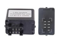 ComfyHarbor Relé intermitente LED de 7 pines para Suzuki GSXR600 GSXR750 GSXR1000 Bandit SV650 para HAYABUSA, intermitente electrónico Fijar Hyper Flashing, ABS negro 12V