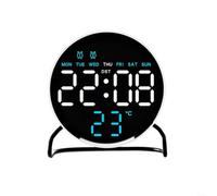 ComfyHarbor Reloj despertador digital, con pantalla LED, modo dual para bucle de hora y fecha, brillo ajustable, con atenuación automática, temporizador de cuenta regresiva de hasta 23H59M, Fahrenheit