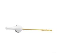 ComfyHarbor Repuesto de palanca de descarga de inodoro de plástico blanco | Diseño específico de montaje frontal, ajuste seguro para tanque, reemplaza palancas rotas, acabado blanco, brazo de aluminio