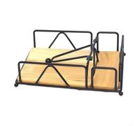 ComfyHarbor Servilletero, para mesa, dispensador de pie de metal y madera, con brazo pesado, organizador de cocina limpio, para comedor, baño, decoración de sala de estar, 9.4 x 7 x 2.7 pulgadas