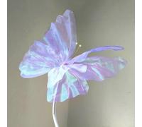 ComfyHarbor Simulación de mariposa 3D para decoración de boda, decoración floral romántica para fondo de fotos de compromiso, elegante centro de mesa con soporte para lugar de fiesta (morado)