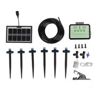 ComfyHarbor Sistema de riego de plantas con energía solar, control de temporizador, con manguera flexible de 10 m, flujo de agua ajustable, para plantas de jardín de interior y exterior