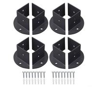 ComfyHarbor Soportes de base de poste ajustables, conectores de pérgola de valla de acero al carbono de 2.8 mm de grosor para postes de madera de 2 x 2/4 x 4/6 x 6 pulgadas, base de soporte de