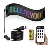 ComfyHarbor Tablero de mensajes digital programable de dos líneas con pantalla de texto de desplazamiento RGB para tienda de automóviles, taxi, publicidad trasera, pancarta electrónica (16 x 64 (92 x