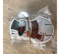 ComfyHarbor Tarjeta de Navidad para copa de vino, papel reciclado con sombrero de Papá Noel diseñado, parte trasera en blanco para nombres de invitados, decoración de mesa festiva para cena de fiesta