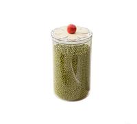 ComfyHarbor Tarro redondo transparente de almacenamiento sellado de PET, para alimentos de cocina, aperitivos, frutas secas, organización de especias, tapa de anillo de silicona hermética, recipiente