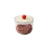 ComfyHarbor Tarro redondo transparente de almacenamiento sellado de PET, para alimentos de cocina, aperitivos, frutas secas, organización de especias, tapa de anillo de silicona hermética, recipiente
