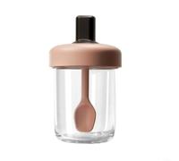 ComfyHarbor Taza de avena de vidrio de borosilicato con mango de silicona, tarro de desayuno sellado portátil para avena, cereales y batidos, taza de viaje a prueba de fugas de 400 ml con cuchara