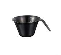 ComfyHarbor Taza de café expreso de acero inoxidable, con boquilla, taza medidora de doble escala oz/ml, para tomas de café, para arte con leche, jarra de metal 304, con mango (negro B)
