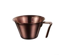 ComfyHarbor Taza de café expreso de acero inoxidable, con boquilla, taza medidora de doble escala oz/ml, para tomas de café, para arte con leche, jarra de metal 304, con mango (oro A)