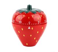 ComfyHarbor Temporizador mecánico de cocina en forma de fresa, alarma de cuenta regresiva de cuerda de 60 minutos, para cocinar, hornear, estudio, entrenamiento, recordatorio manual de plástico