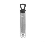 ComfyHarbor Termómetro de cocina de acero inoxidable, con doble escala Fahrenheit para Celsius, carcasa de PVC transparente colgante de jarabe de caramelo, medidor de temperatura, para cocina, hogar
