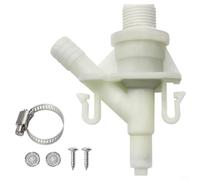 ComfyHarbor Válvula de agua de inodoro para descarga de pedal RV modelo 385311641/, con pantalla de filtro integrada, construcción de plástico robusto, para fácil instalación, color blanco