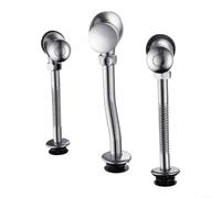 ComfyHarbor Válvula de descarga manual plateada totalmente de cobre para urinario, accesorio de baño resistente con flujo de agua eficiente, mecanismo de empuje simple para baños domésticos y públicos
