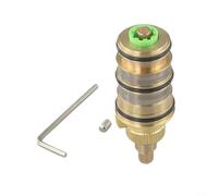 ComfyHarbor Válvula mezcladora termostática de latón macizo con control inteligente de temperatura, cartucho cromado para agua fría y caliente estable, parada de seguridad a 38 °C y fácil instalación