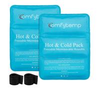 Comfytemp Bolsas Gel Frio Reutilizables con Correas, 27 x 37 cm, Bolsa Hielo Grande para Hombros, Rodillas, Codos, Caderas, Espalda, Frío/Calor Compresas para Esguinces, Hinchazón y Contusiones Azul