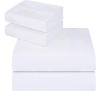 ComfyWell Sábana Bajera Ajustable de 35 cm, Tela de Microfibra cepillada Suave, Resistente al Encogimiento y a la decoloración, tamaño Super King (180 x 200 cm), Color Blanco