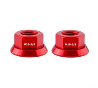 Comgooldool 2 Uds M10 X 3/8 Tuercas de cubo de bicicleta 7075 Aleación de aluminio Ligero Borde liso Rueda Eje Tuerca Set Para Bicicleta Plegable Engranaje Fijo Track Bike Rojo (Rojo)